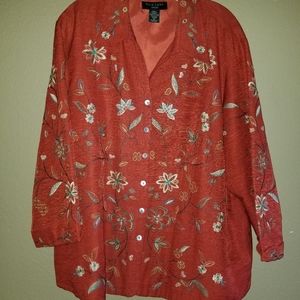 Red Red Silk Embroidered Jacket